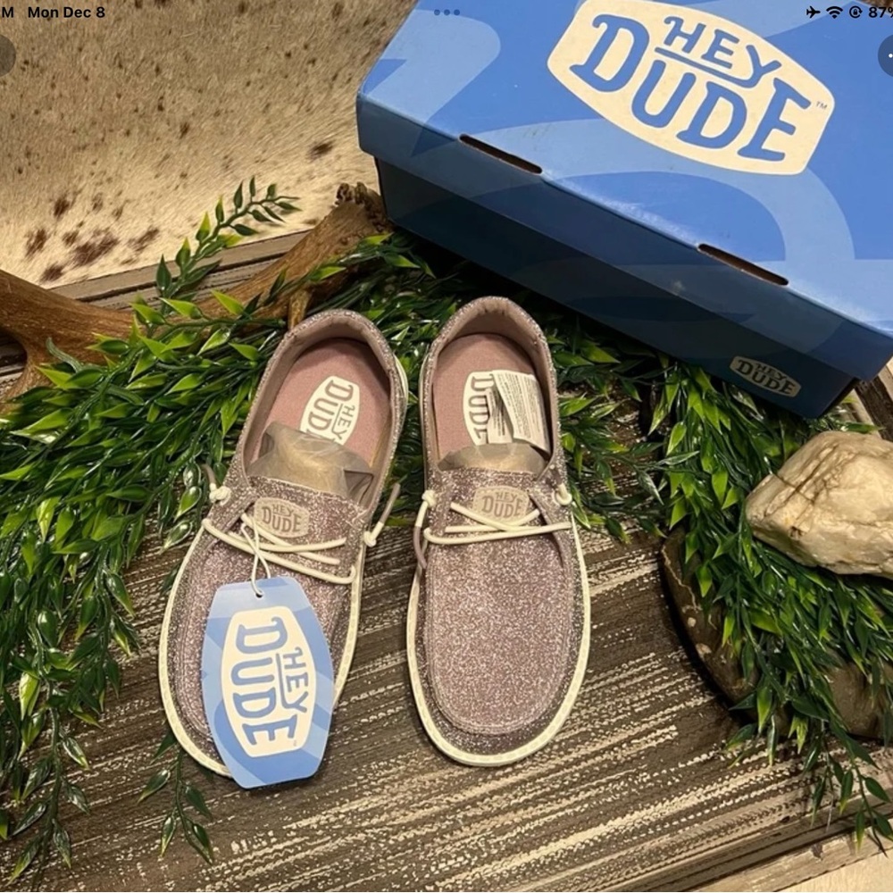 Hey Dude Kids Glitter Loafers - lilac